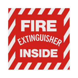 105-NFS BL105 VINYL SELF ADHESIVE FIRE EXTINGUISHER INSIDE SIGN 4" x 4" ***PACK OF 10***