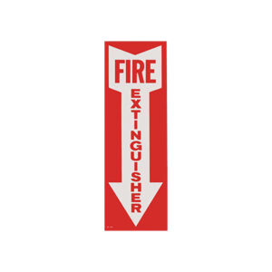 108-NFS SELF ADHESIVE VINYL ARROW SIGN FIRE EXTINGUISHER 4" x 12" BL-108 **PACK OF 10**