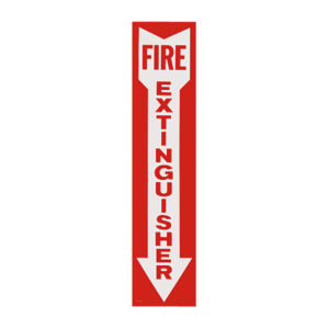 109-NFS SELF ADHESIVE VINYL FIRE EXTINGUISHER ARROW SIGN 4" x 18" BL-109 **Pack of 10**