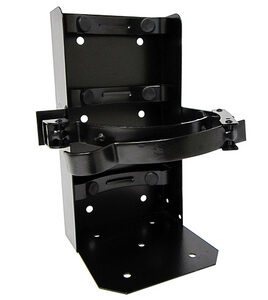 black wall bracket for fire extinguisher