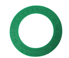 green verification collar used for fire security