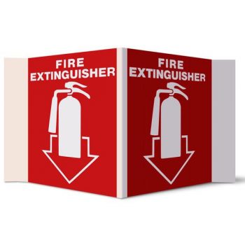fire extinguisher label arrow sign 5x6"