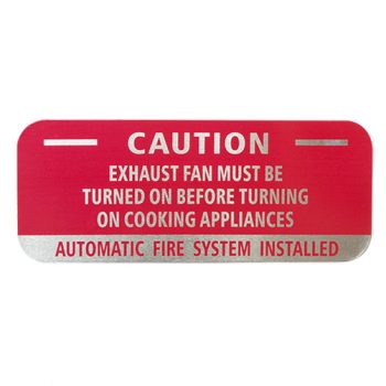 aluminum 5x2 exhaust fan warning adhesive label