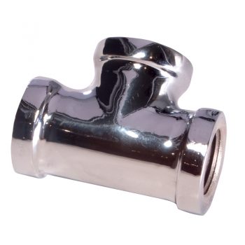 stainless chrome tee union 3/8 for fire security