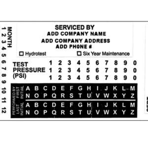 CH6LABEL CUSTOM HYDROTEST LABEL (ROLL OF 100)