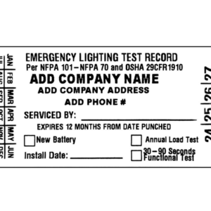 ELTR CUSTOM EMERGENCY LIGHT TEST RECORD LABEL (ROLL OF 100)