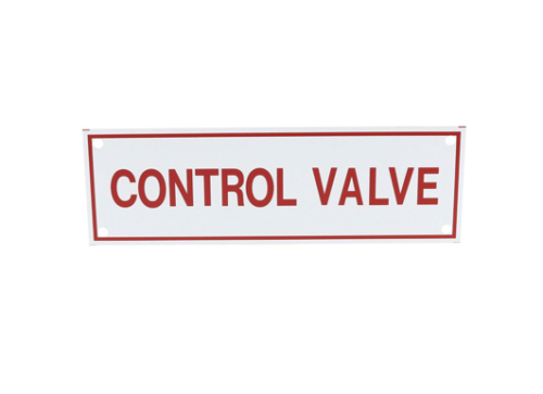 SPRINKLER-CV ALUMINUM 6" X 2" CONTROL VALVE SIGN