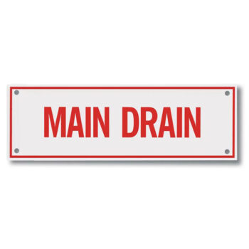 Aluminum 6×2 Main Drain Sign | Sprinkler System Label | National Fire ...