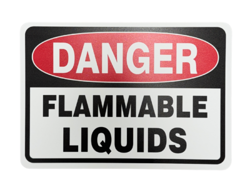 DANGER FLAMMABLE LIQUID SIGN
