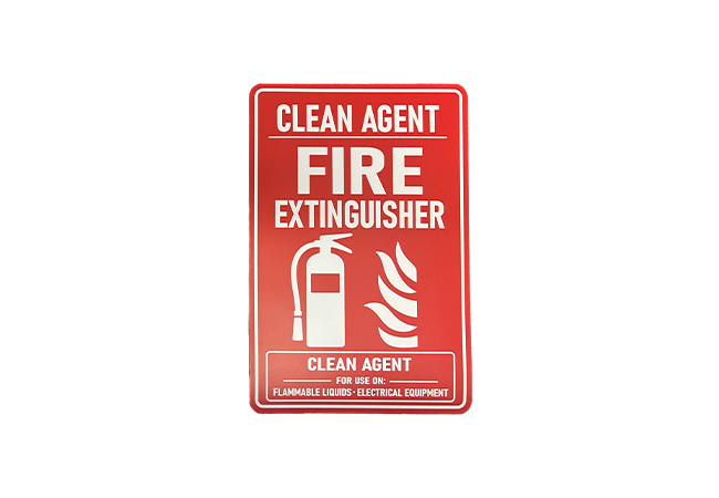 8" X 12" CLEAN AGENT RIGID PLASTIC SIGN
